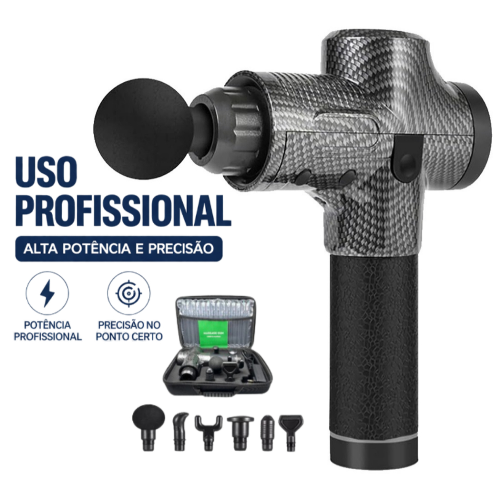 Pistola Massageadora Phoenix Profissional Digital Preto
