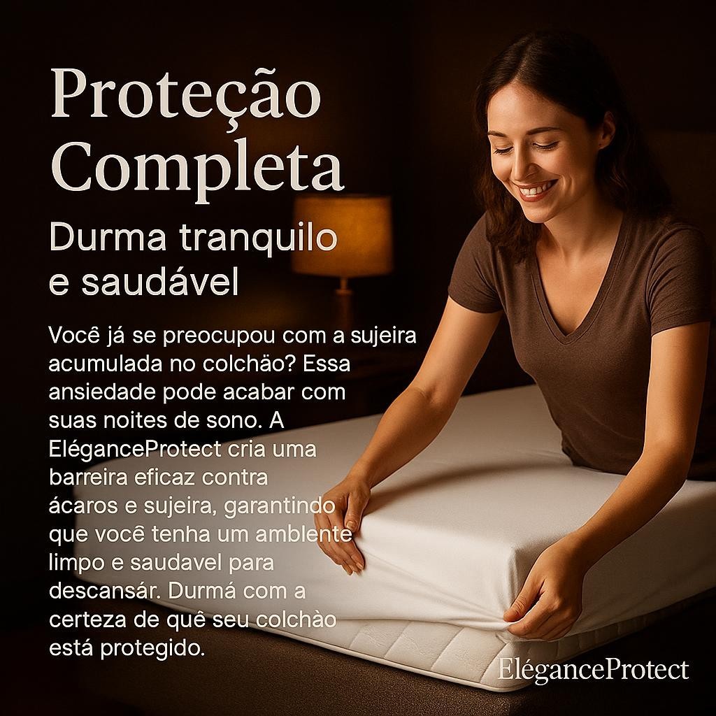 Capa Protetora Colchão Solteiro Impermeável Antialérgico Anti-Ácaro Lavável Elástico Box