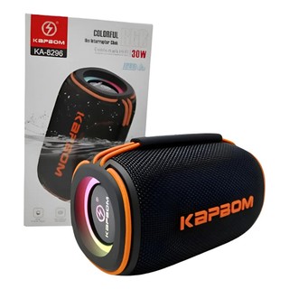 Caixa de Som LED RGB Bluetooth Portátil TWS 30W Kapbom KA-8296 Alto-falantes duplos à prova d'água
