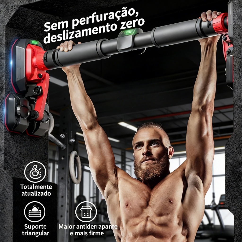 Barra de Porta Ajustável para Exercícios – Barra de Pull Up Sem Furo 70–100cm 96–145cm 112–170cm
