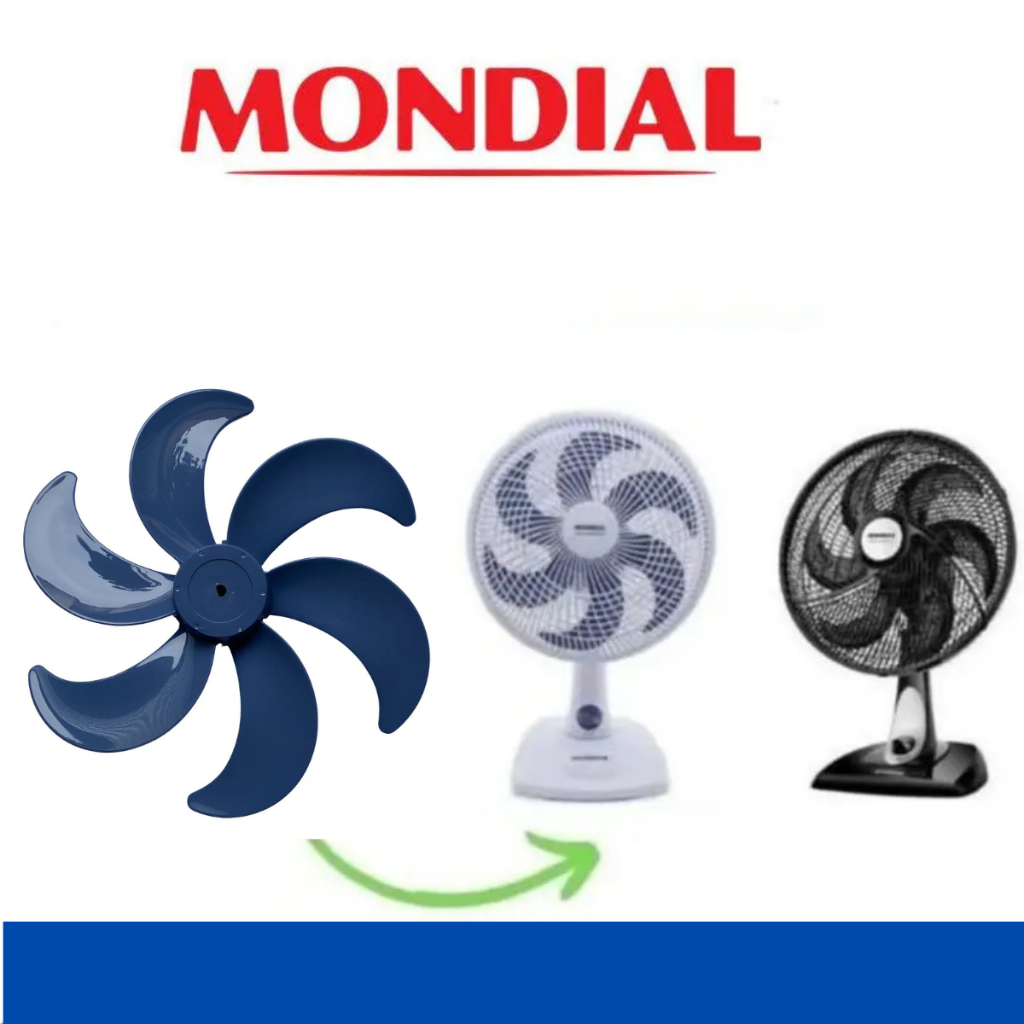 Hélice Para Ventilador de Mesa Ventiladores Mondial 30cm 6 Pás Azul