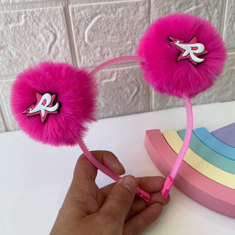 Tiara Arco rosa infantil Pompom Dos Rosas Emilly Vick acessório de cabelo menina