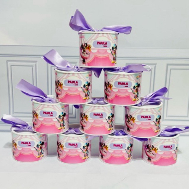 Kit Tubolata Personalizada 5x6cm com Laço – Lembrancinha Festa Infantil, Aniversário e Batizado