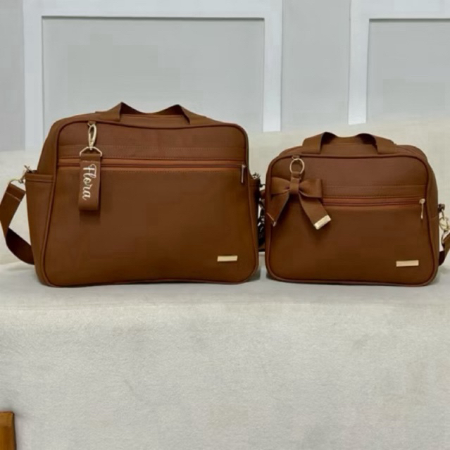 kit Bolsa e Frasqueira Maternidade com chaveiro Personalizado
