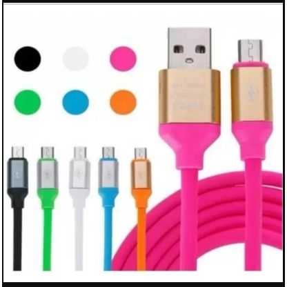 Kit 2 Cabos USB Coloridos 1.2m – Carregador V8/iPhone/Type-C OFERTA