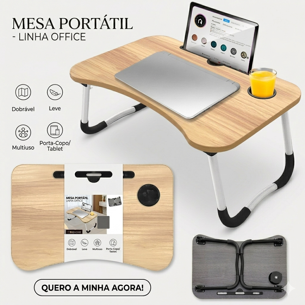 Mesa Mesinha Dobrável Suporte Apoio Para Notebook Portátil Multiuso Luxo