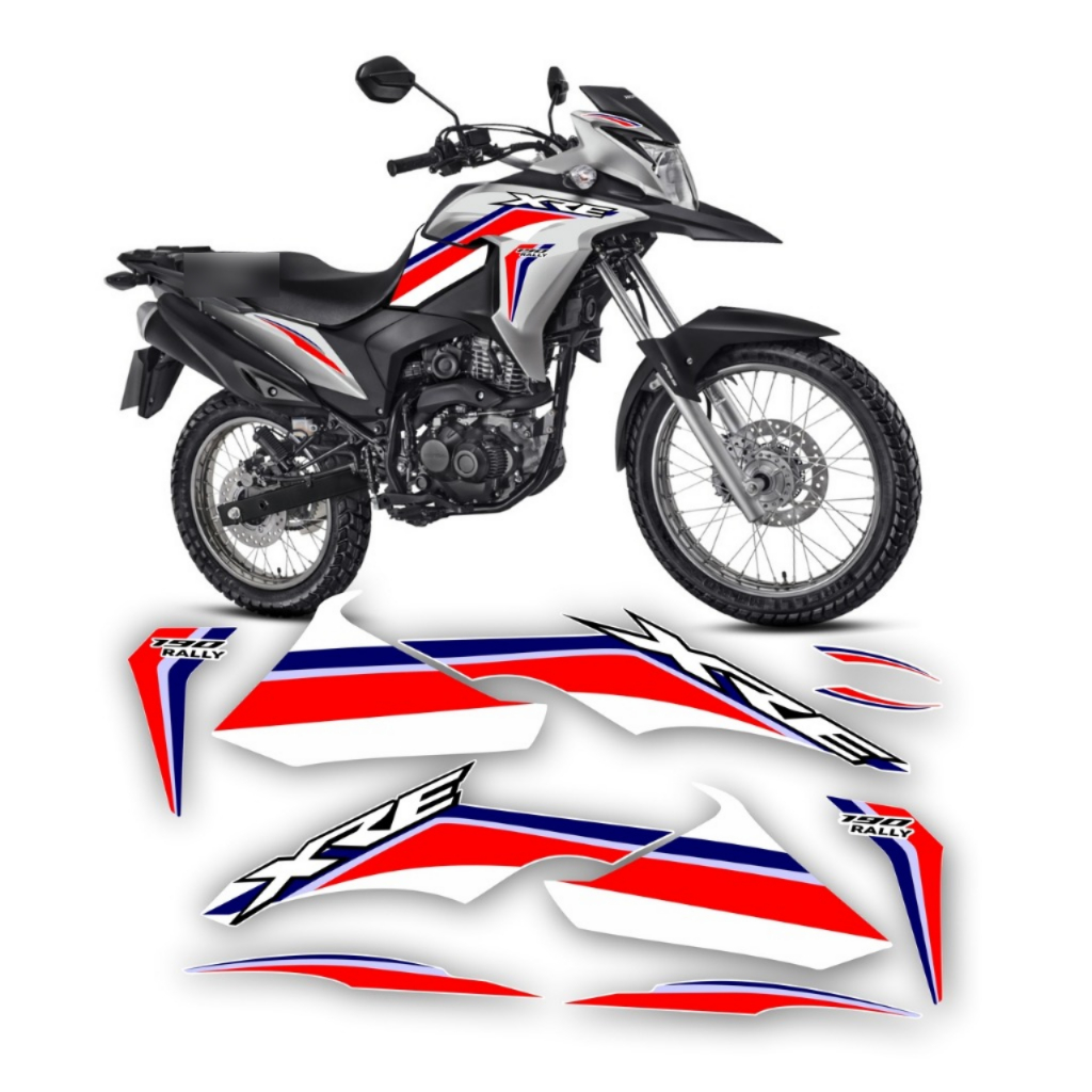 Kit Adesivos Compatível Com Xre 190 Tricolor Rally 2016 A 2024 Laminado