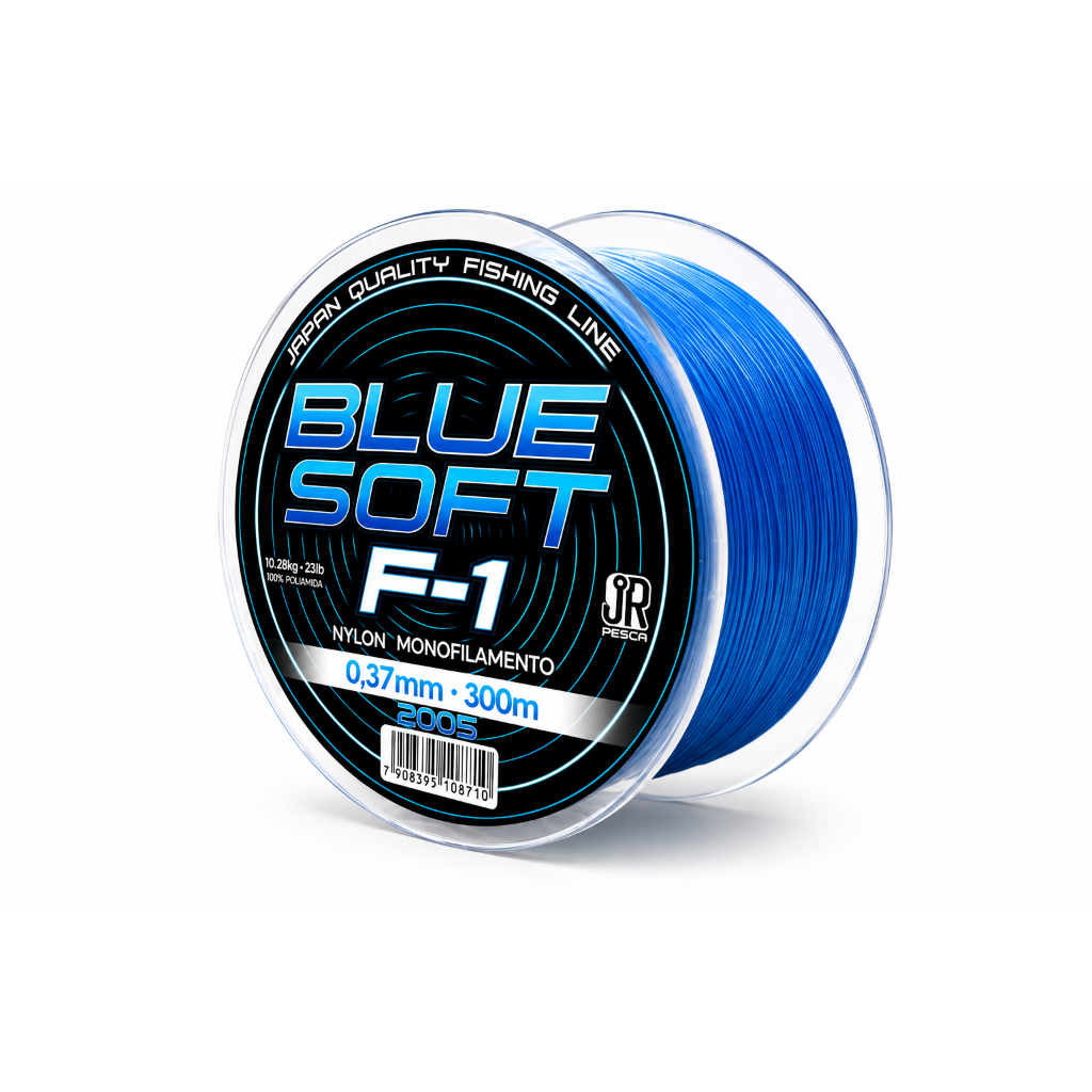 Linha blue soft F-1 0,37 mm 300 metros nylon monofilamento 100% poliamida  jrpesca