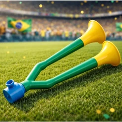 Corneta Vuvuzela Dupla 46cm assopro Copa do mundo buzina busina brinquedo jogo barulho alto alta portente forte portátil