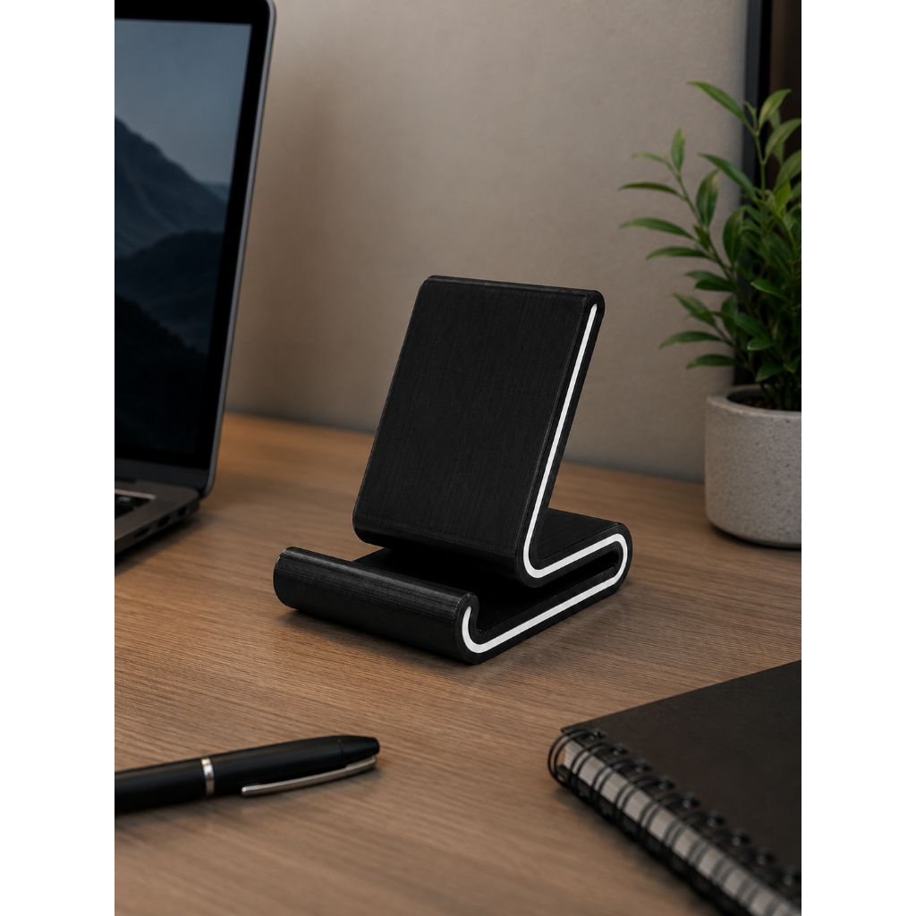 Suporte Para Celular De Mesa Universal 3D  Porta smartphone Resistente Compacto Ergonômico Moderno Minimalista