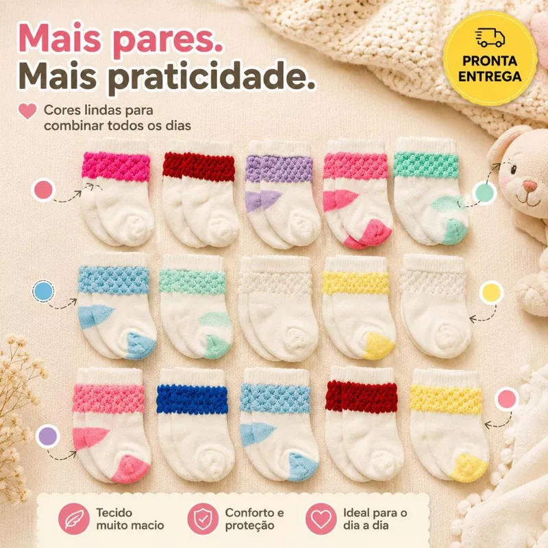 Meias para Bebê: 50% OFF! 🍼