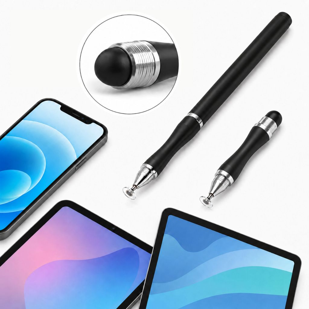 Caneta Touch Screen Capacitiva Universal Para Celular e Tablet Ponta Fina e Grossa de Alta Precisão
