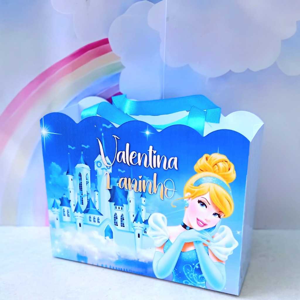 SACOLINHA PERSONALIZADA PARA LEMBRANCINHA DE FESTA DE ANIVERSÁRIO TEMA CINDERELA