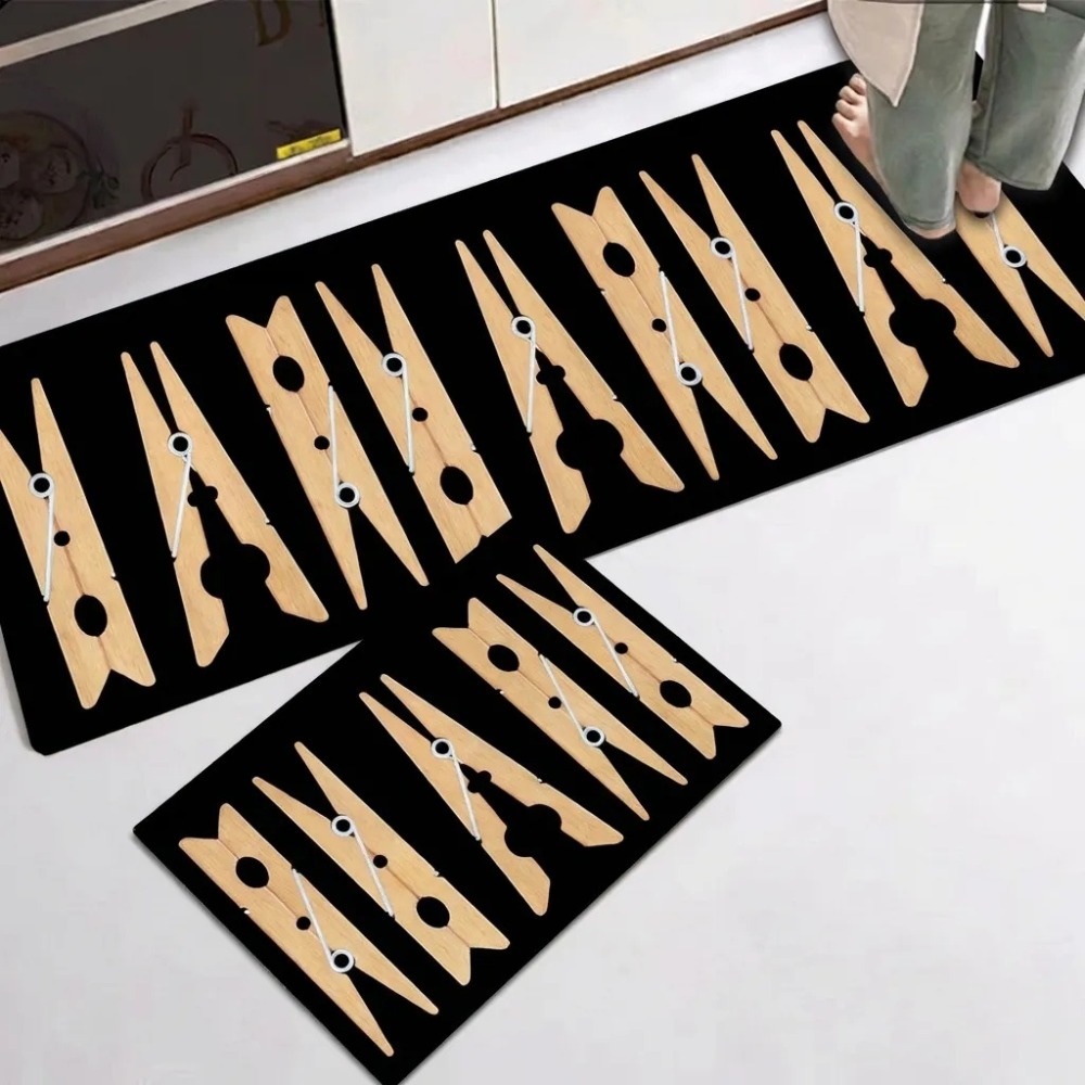 Kit Tapete Jogo Passadeira Belga Antiderrapante 02 Pçs Para Cozinha!!!