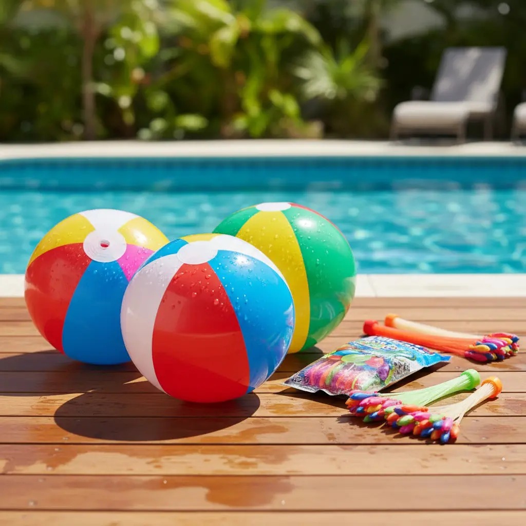 3 Bola Inflável Colorida + 111 Bexiga Enchedor Piscina Festa