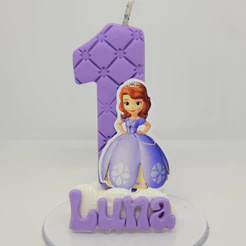 VELA PERSONALIZADA TEMA PRINCESA SOFIA PRINCESAS VELA DE BISCUIT PARA FESTA DE ANIVERSÁRIO