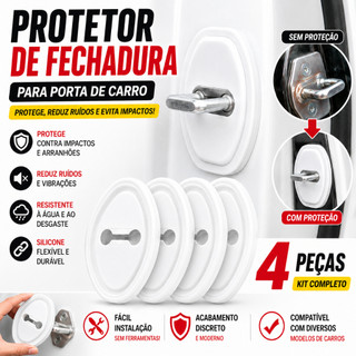 Kit Protetor Porta Carro Anti Colisão Silicone Amortecedor Fechadura Universal 4 Peças - Almofada