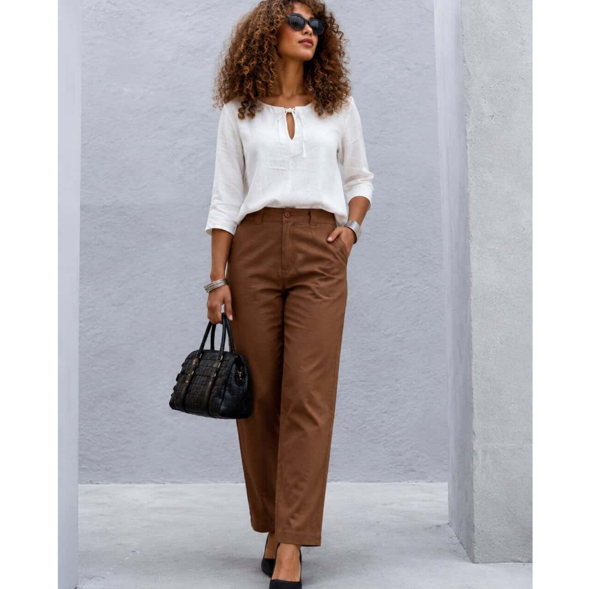 Calça Alfaiataria Feminina Cintura Alta Social Elegante Reta Moda Executiva