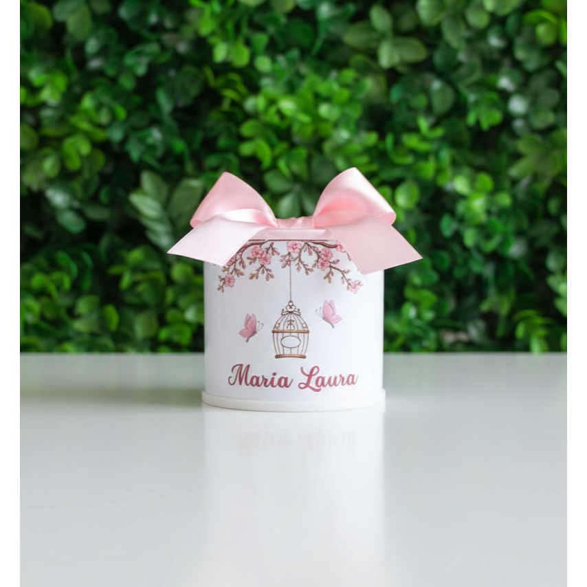 kit Lembrancinha Jardim Encantado Floral Tubolata 5x6 Personalizada Maternidade Batizado Aniversário
