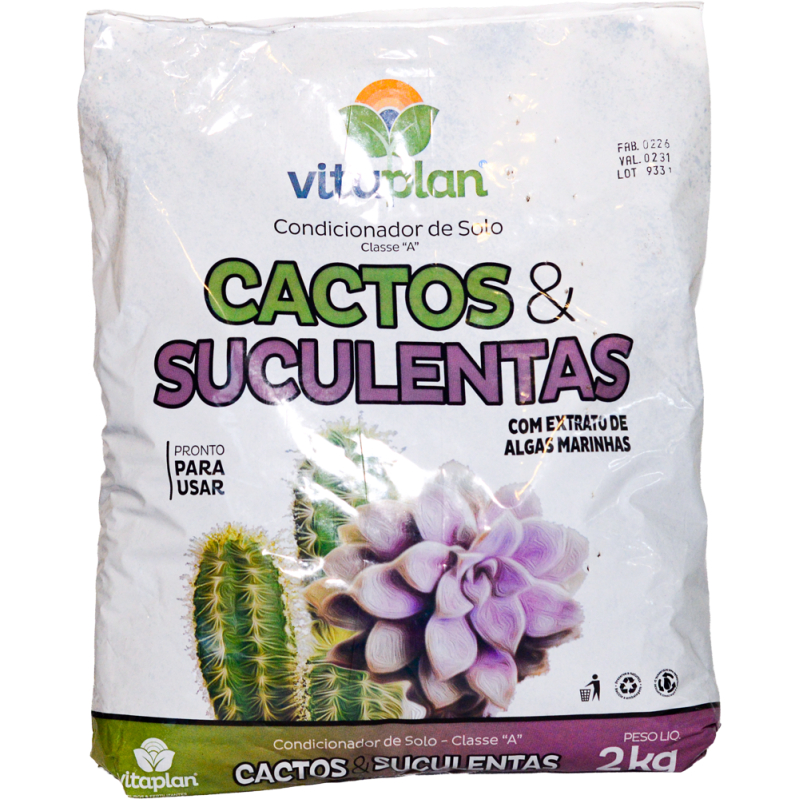Substrato Cactos E Suculentas Para Plantio Vitaplan 2kg Terra