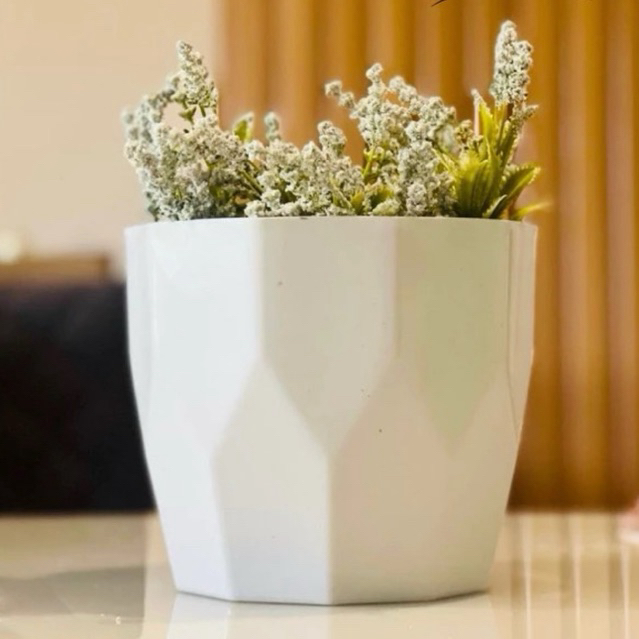 Vaso cachepô diamante N3 fibra de vidro decorativo para plantas e flores ideal para centro de mesa casa sala cozinha