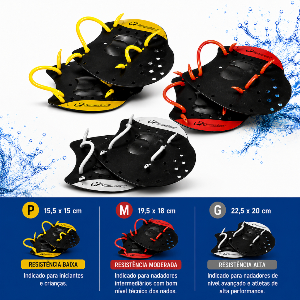 Palmar De Natação anatômico Nadadeira Hammerhead Elite Hand Paddle