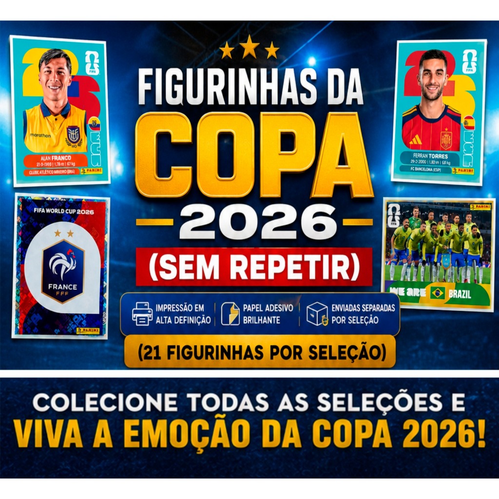FIGURINHA COPA 2026 SEM REPETIR ÁLBUM DA COPA 2026 ESCOLHA POR TIME COPA DO MUNDO FIFA 2026