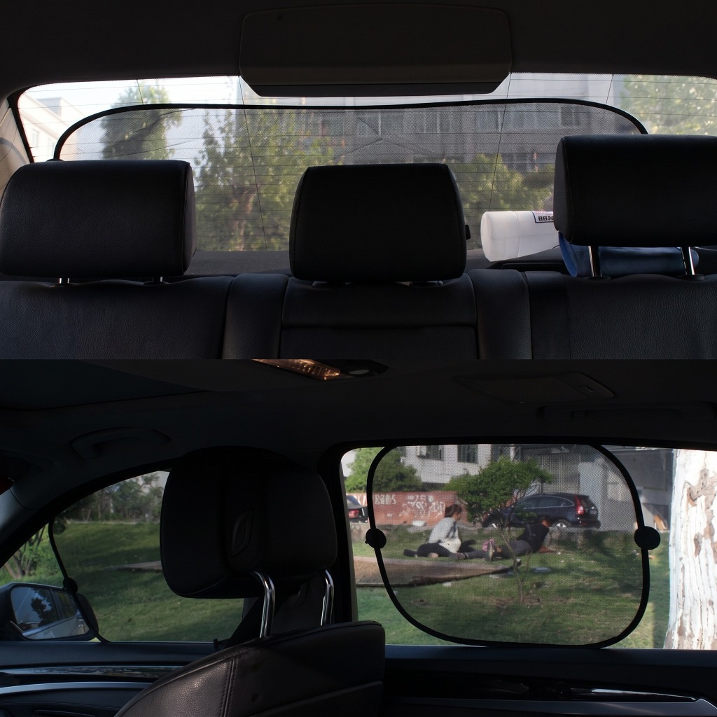 Bloqueador Solar Janela Automotiva 44x37cm Com Ventosa Cortina Tela Conforto Termico Bebe Carro