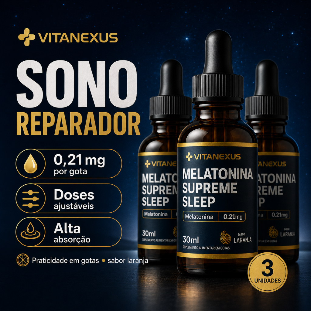 [Original] Melatonina Premium Sublingual em Gotas 30ml - até 1800 Doses - Sabor Laranja - Vitanexus