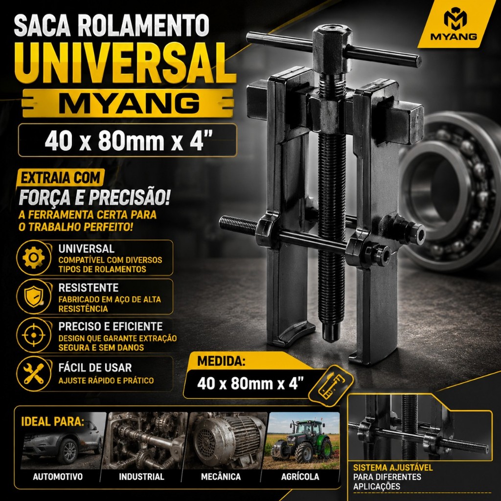 Saca Rolamento Universal 40 x 80mm x 4"' - Myang