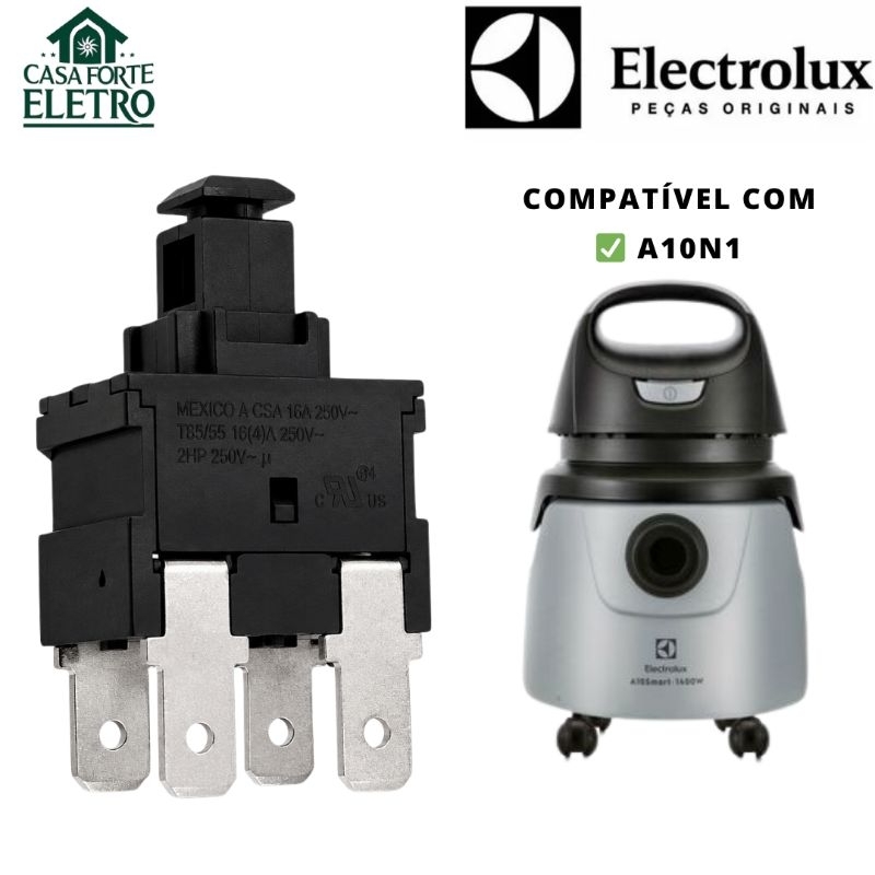 1 unidade Interruptor Duplo Aspirador Electrolux A10N1 Original 4 Polos