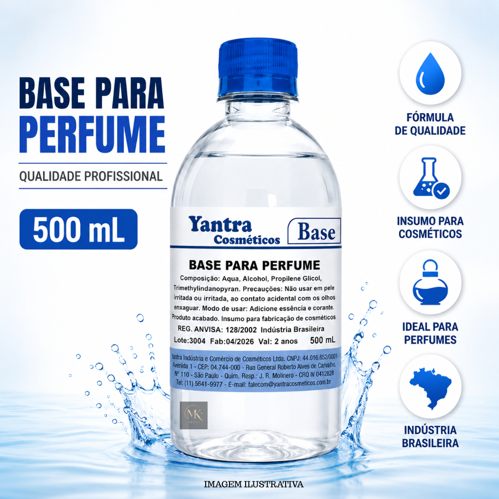 Base Para Perfume 500mL Yantra | Fixação Profissional para Perfumes e Cosméticos Artesanais