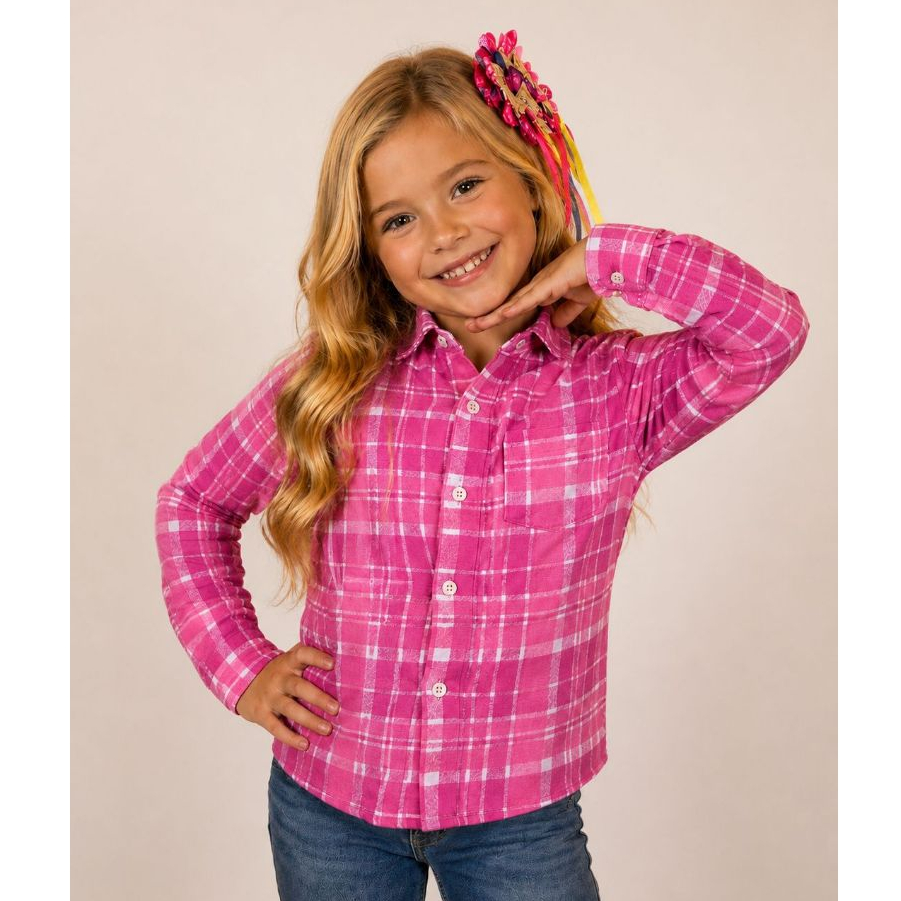 Camisa Junina Manga Longa Menina Quadrilha São João Festa Junina Arraial