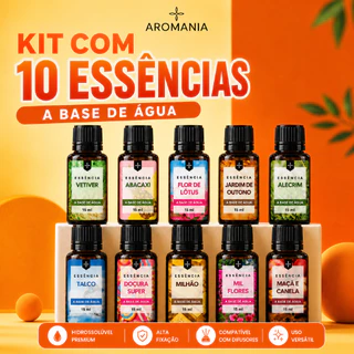 Kit 10 Essências Aromatizantes Premium 15ml Para Ambiente Difusor Umidificador Aromaterapia