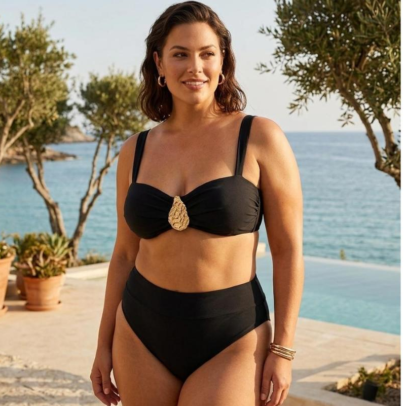 Biquíni Preto GG e Plus com Alça Larga Boa Sustentação com Entrada Pra Bojo  Alta Sustentação Plus Size Afina Cintura