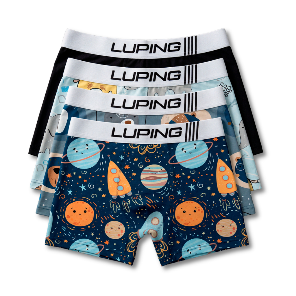 Kit 10, 5 Cuecas Microfibra Infantil Shortinho Boxer Forro 100% Algodão Lisas Com Desenhos