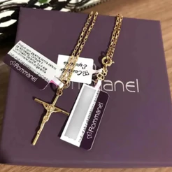 Cordão Masculino Rommanel Original Com Pingente Cruz Banhado Ouro 530718 540027