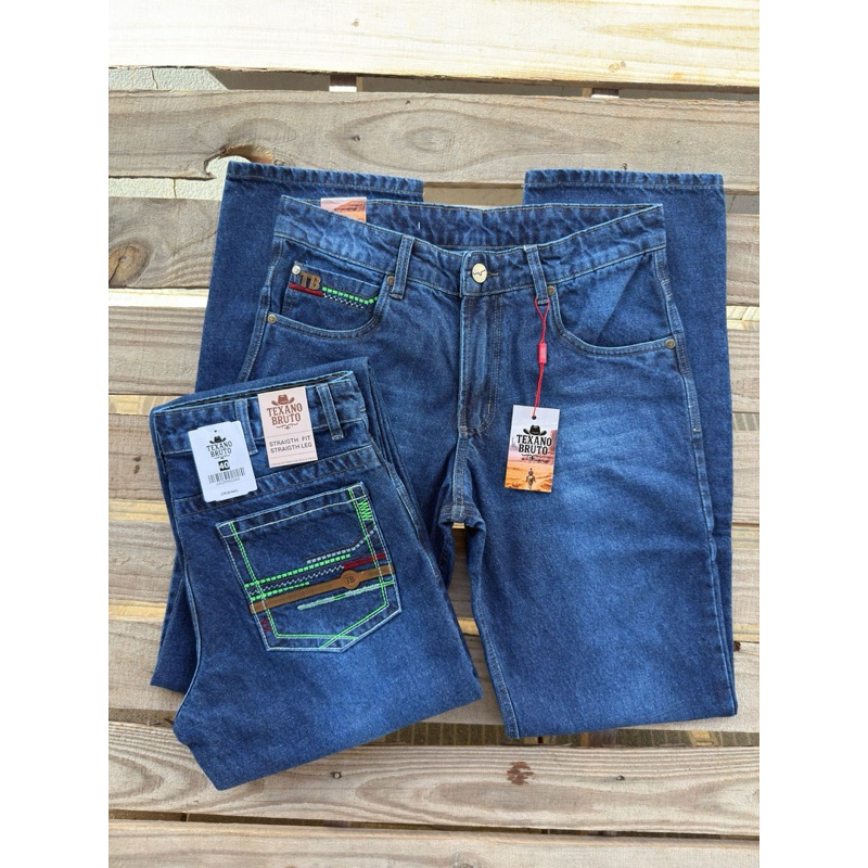 Detalhes do CALÇA MASCULINA JEANS, TECIDO GROSSO E BAREA LARGA