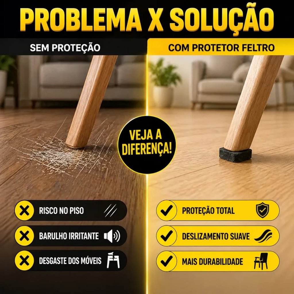 Protetor Para Pé De Cadeira Sofá Mesa Móveis Auto Adesivo Colante Anti-risco 16/32/64/80/96 EVA Feltro Antiderrapante — imagem 2 de 2