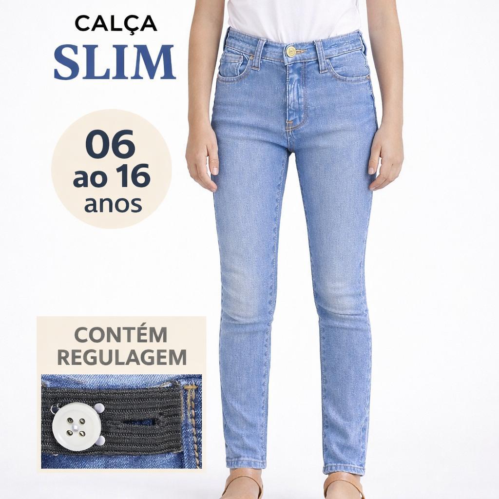 Calça Feminina Slim com Elastano Menina Vestem 4ao16 Anos
