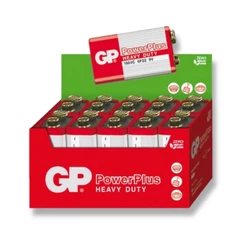 Pilha Zinco 9v Gp Powerplus Bateria 9 Volts Carvão 6F22 Caixa kit 10 unidades