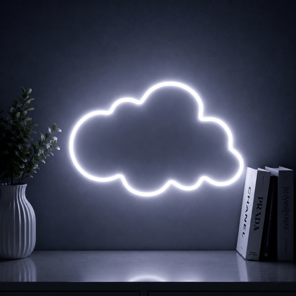 Luminária Led Neon Nuvem 30 Cm Bivolt Letreiro Decoração Quarto Festa Buffet Luz Parede Iluminação