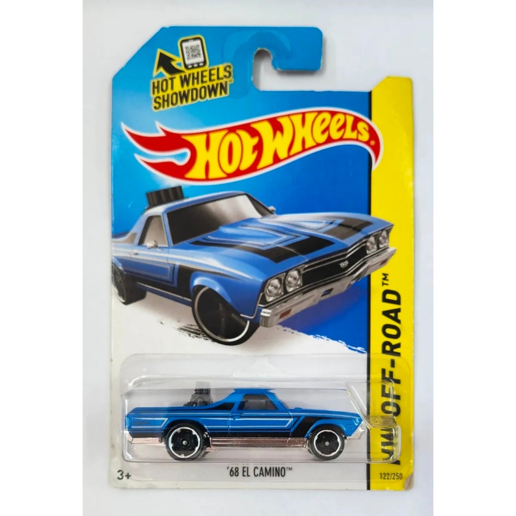 pickup caminhonete 1968 El Camino Chevrolet hot wheels carrinho cor azul