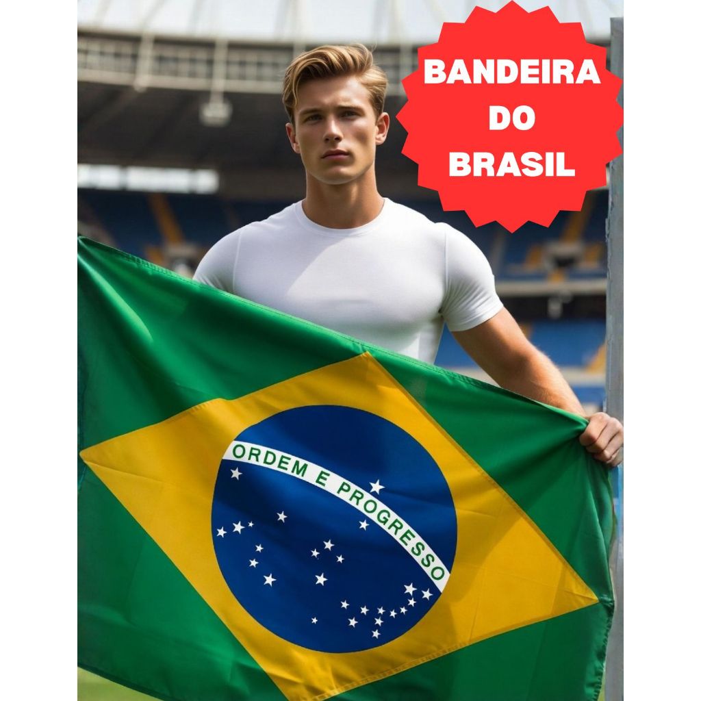 Bandeira do Brasil Grande 1,5mt por 90cm Copa do Mundo Jogos Seleção com Cores Fortes e Nítidas Poliester