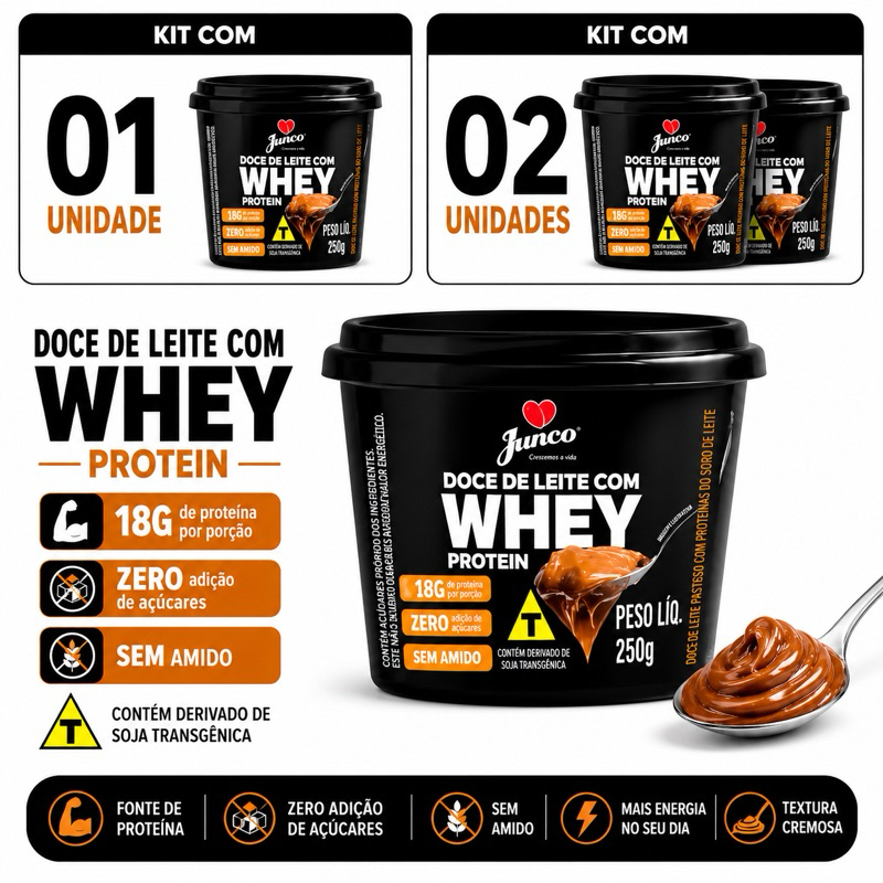 Doce de Leite Pote 250g Zero acucar I Whey protein 18g I Junco