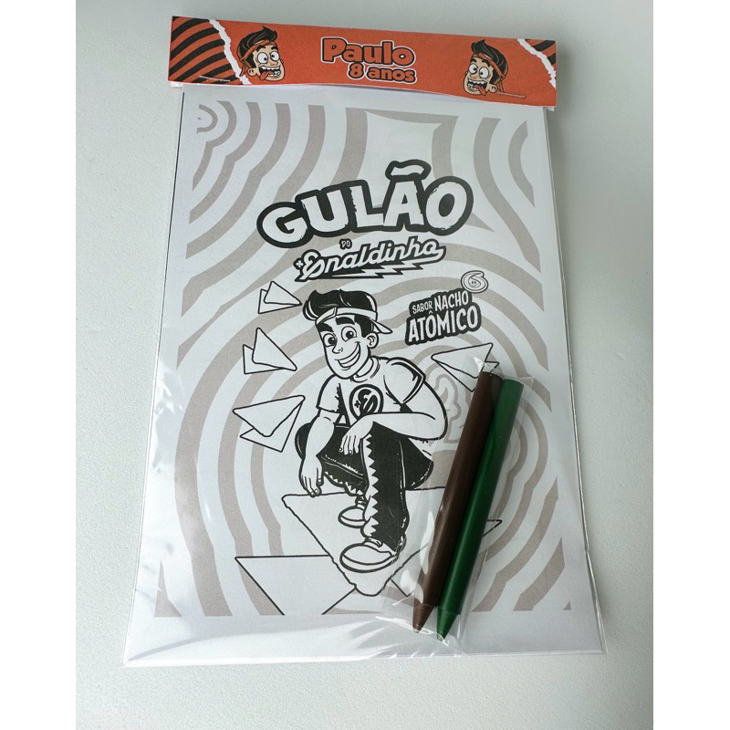 KIT COLORIR + GIZ ENALDINHO PERSONALIZADO/LEMBRANCINHA DE FESTA/ANIVERSÁRIO/ ENALDINHO LEMBRANCINHA