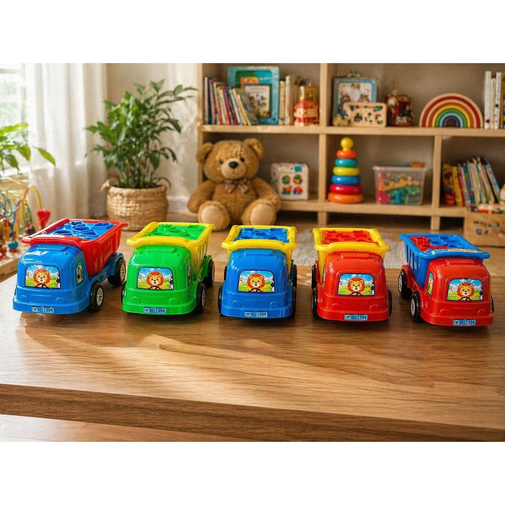 Kit 7 Peças Caçamba 36cm Infantil Didático Com Formas - Sortido Brinquedo Didático