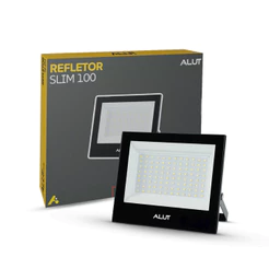 Kit 1, 2 ou 3 Refletores Led Slim Externo 100w 6500k Branco Frio Ip66 Bivolt Preto Alut By Avant