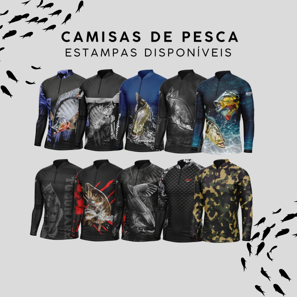 Camisa De Pesca Masculina Uv50 Dry Fit Manga Longa Proteção Solar Leve E Respirável