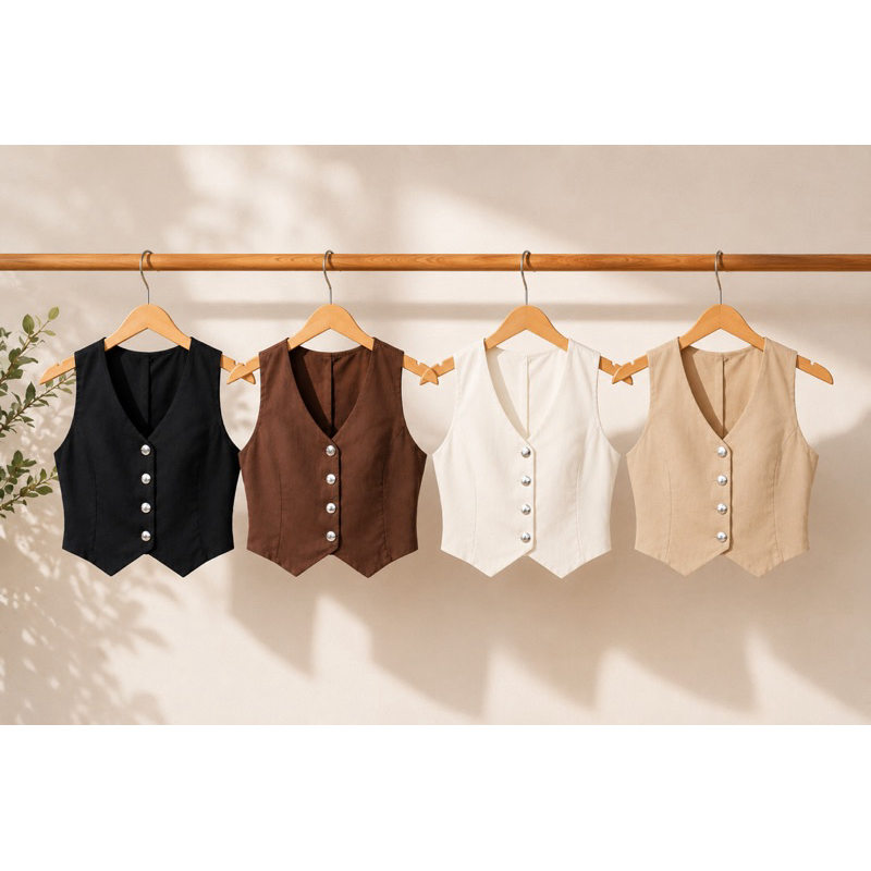 Colete Casual Cris feminino com regulagem  nas costas casual e elegante